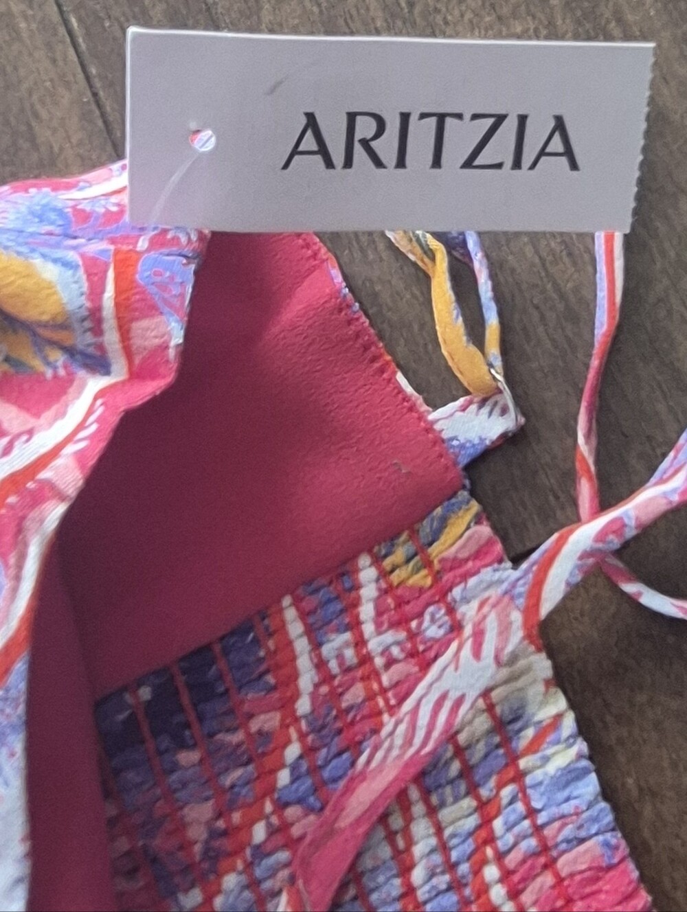 Sunday Best Aritzia Pink Aquatic Print Viscose Cami Mini Dress Size S - Picture 7 of 9